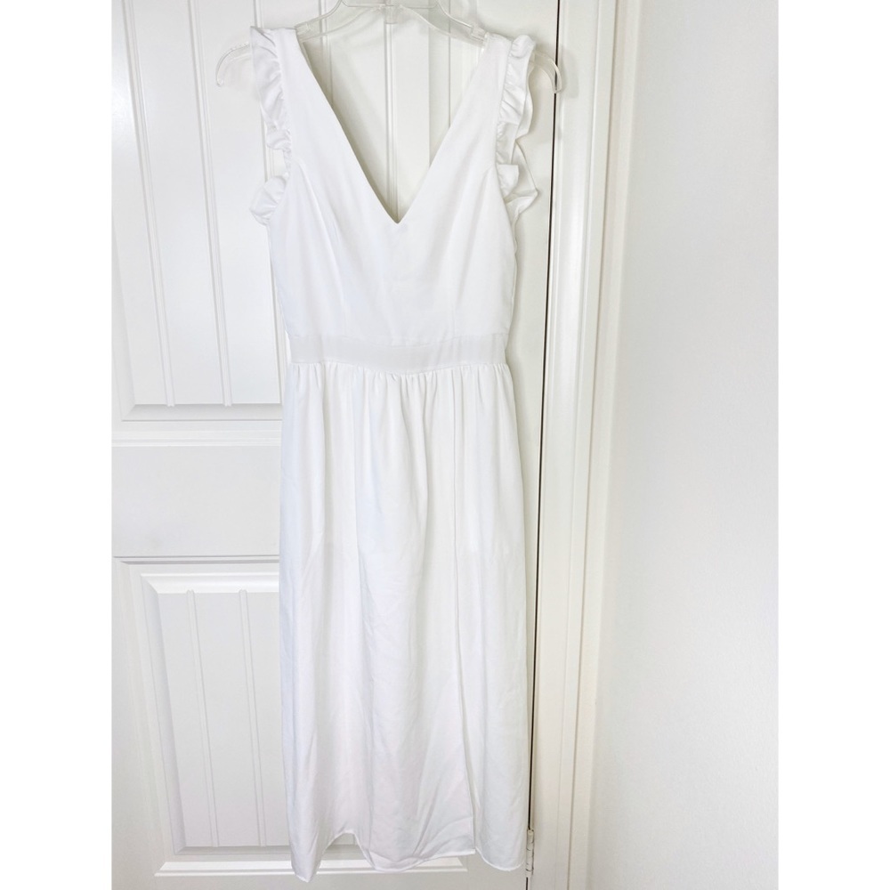 Dolce & Gabbana Flutter Sleeve Maxi Dress Romper graduation white